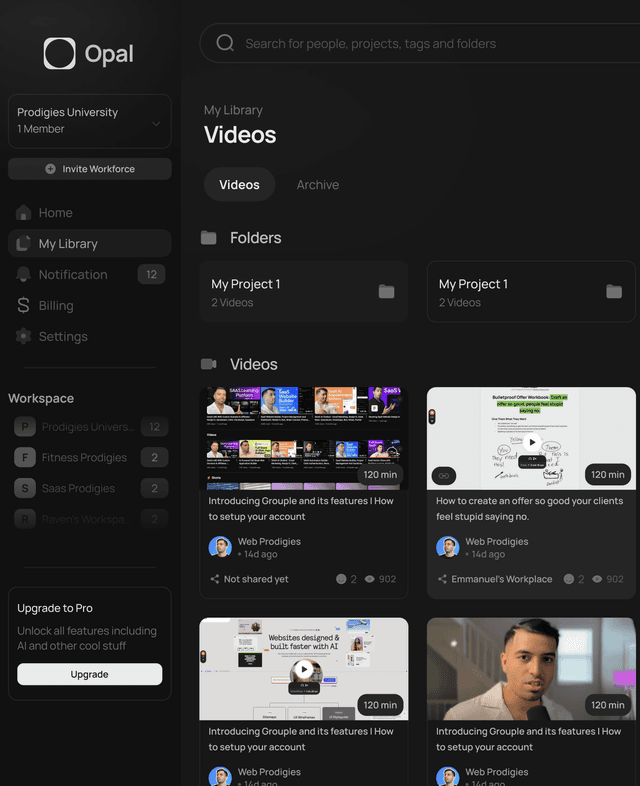 Opal AI - Video Sharing App